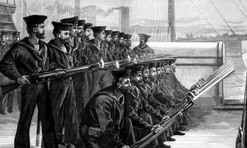Sailors using the Cutlass as a Bayonet