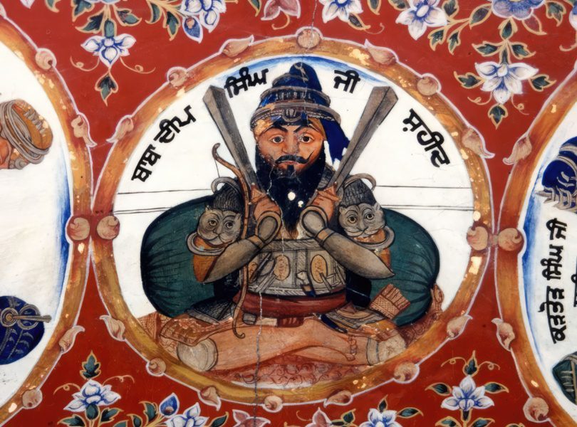 Baba Deep Singh with 2 Khanga Swords