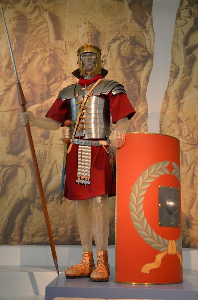 Reconstruction of a Roman legionary Museum het Valkhof Nijmegen Netherlands