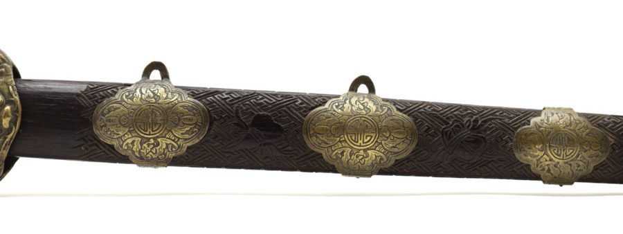 Shuangjian with carved scabbard