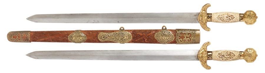 Shuangjian with ivory grips