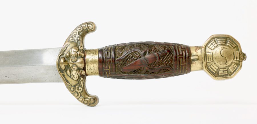 Taotie shaped guard on a Chinese shortsword. 19th century