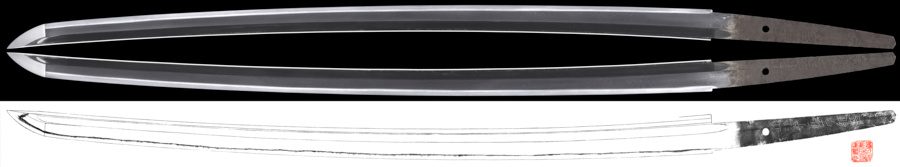 Sword with straight hamon
