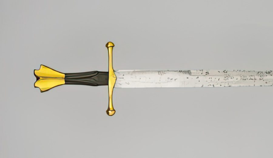 Italian sword with fish tail pommel type