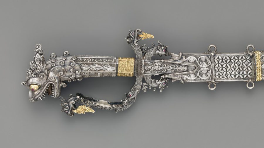 Kasthane sword with a pommel that resembles the head of a lion simha cropped