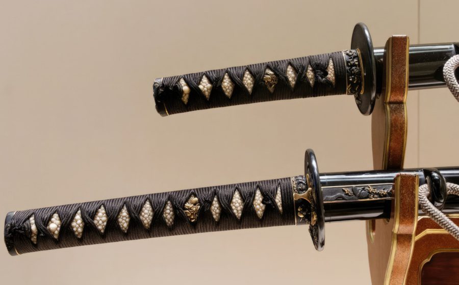 Katana Sword on Display with Handles to the Left