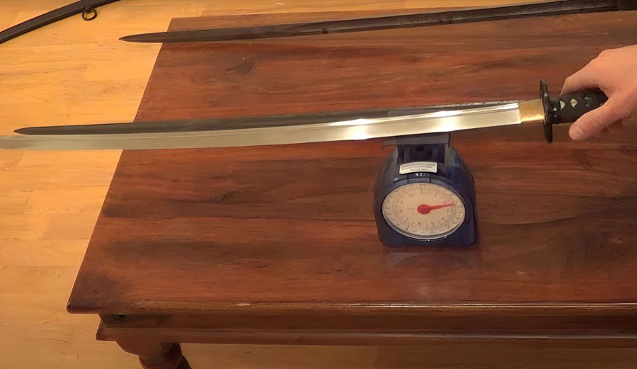 Testing the weight of a Katana Sword