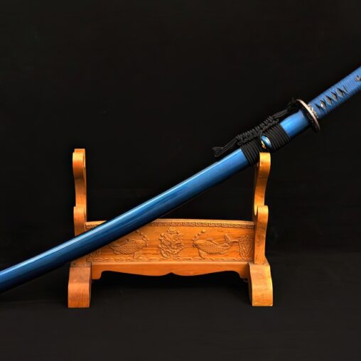 Handmade Katana 1060 Carbon Steel Sword Black Eagle Tsuba