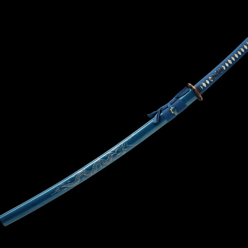 Blue Samurai Dragon Katana T10 Steel Sword