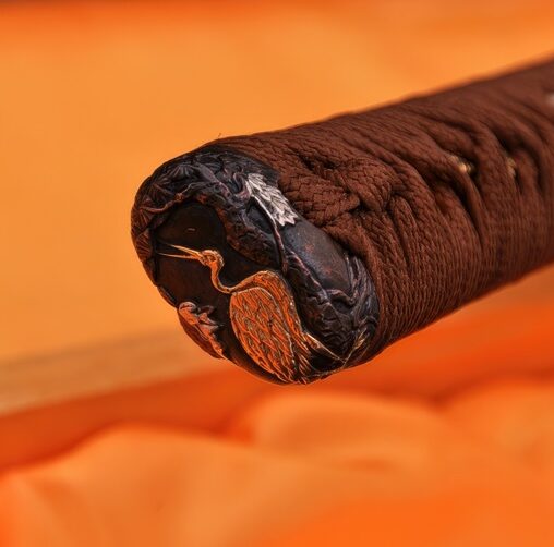 Katana Samurai Folded Steel Copper Tsuba