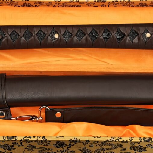 Samurai Sword 1095 Carbon Steel Sword Unokubi Zukuri Leather Straps
