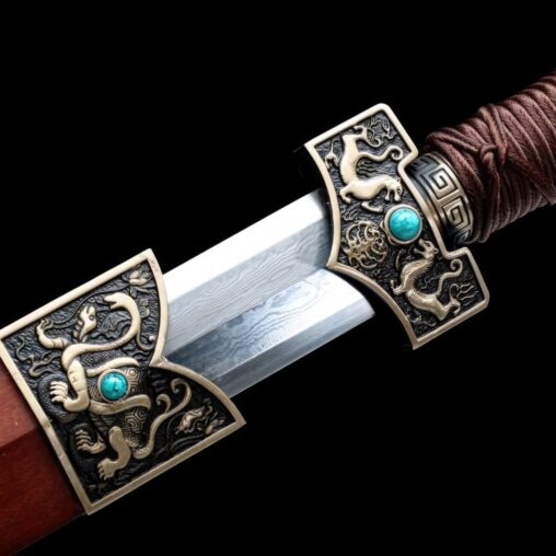 Han Jian Sword Four Beasts Pattern Steel