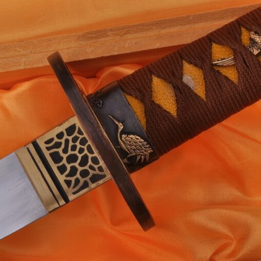 Katana Samurai Folded Steel Copper Tsuba