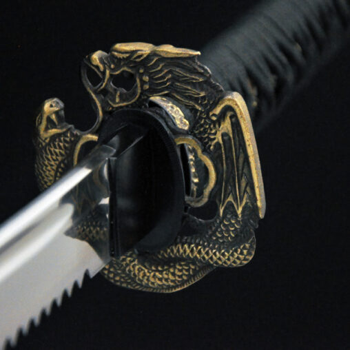 Handmade Japanese Dragon Tsuba Katana Sword T10 Steel