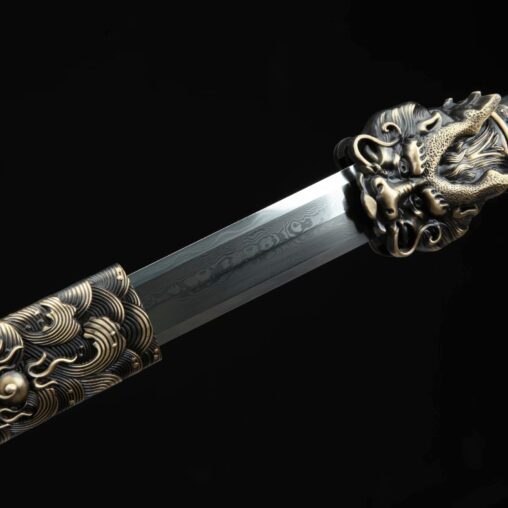 Longwang Jian Folded Pattern Steel Clay Tempered Blade