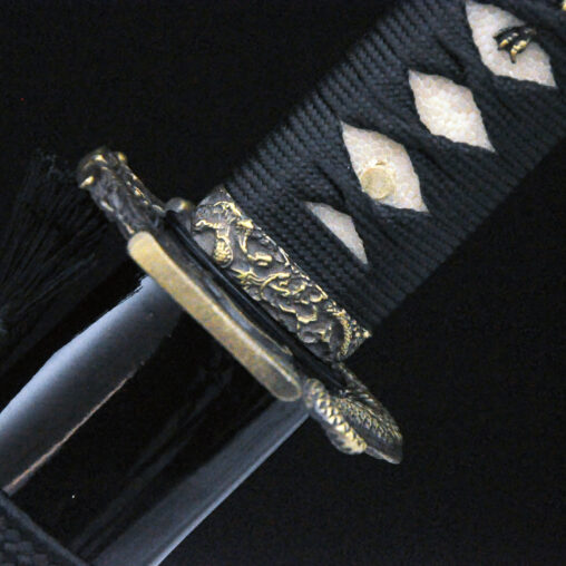 Handmade Japanese Dragon Tsuba Katana Sword T10 Steel