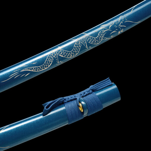Blue Samurai Dragon Katana T10 Steel Sword