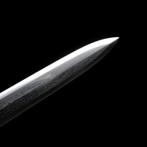 Short Jian (Yudi) Folded Steel Ebony Saya