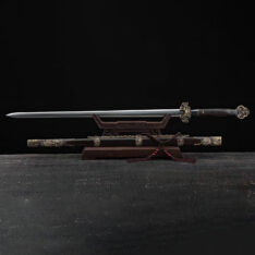 Ming Gong Jian Folded Steel & Ebony Saya