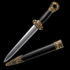 Short Jian (Yudi) Folded Steel Ebony Saya