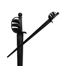 Synthetic Basket Hilt Sparring Sword - Black Blade