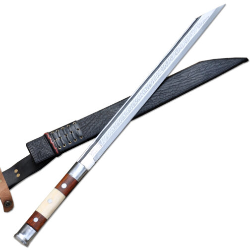 Long Blade Saxon/Viking Seax Sword with Bone Handle