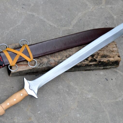 Ancient Greek Xiphos Sword with Steel Crossguard