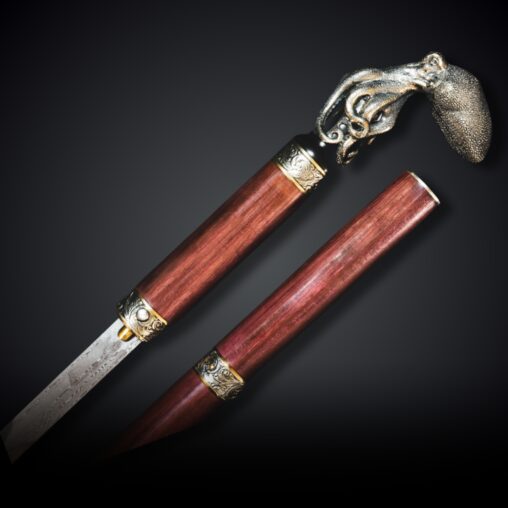 Damascus Octopus Cane Sword – Wood Shaft