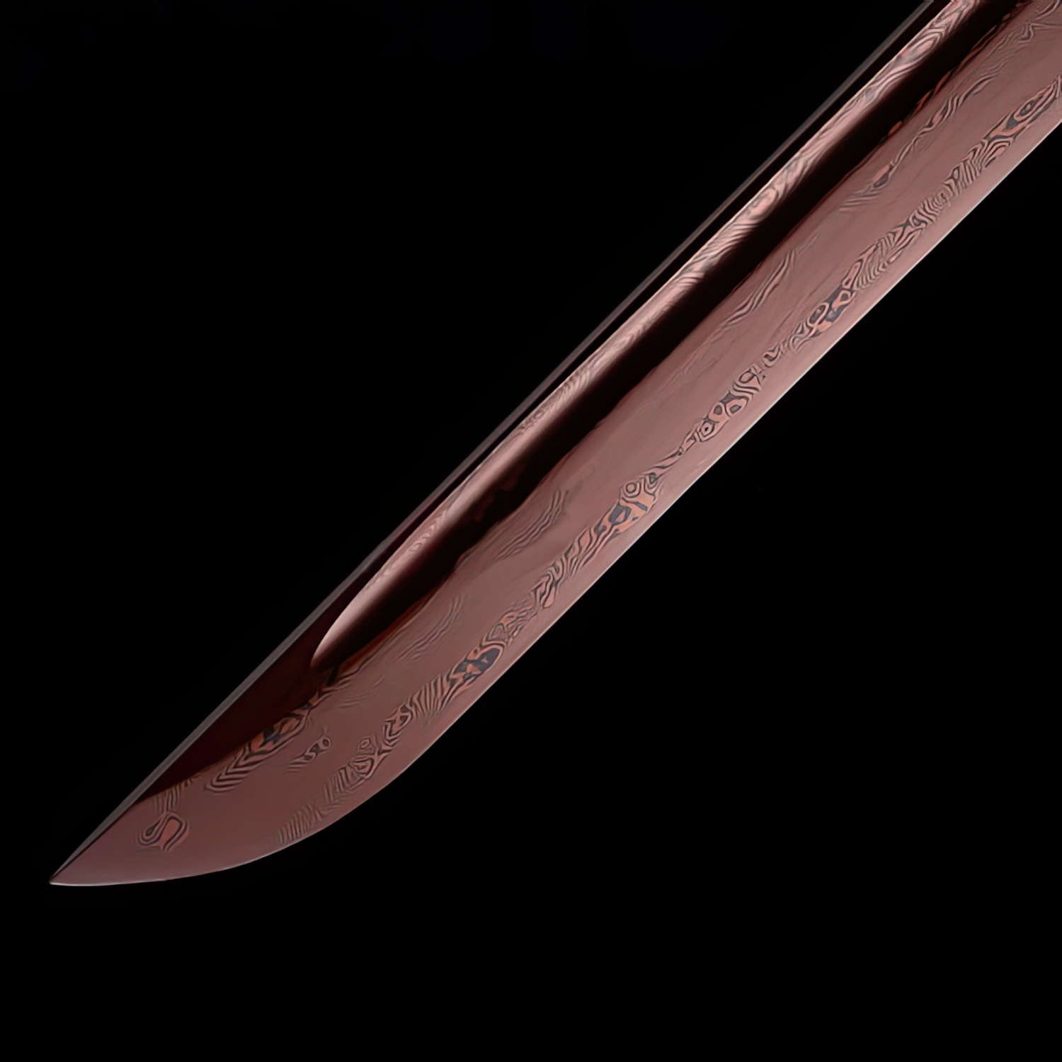 Chokuto Shirasaya 1095 Red Folded Steel