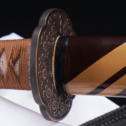 Nova Brown Striped 1095 Carbon Steel Katana