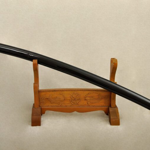 Shirasaya Katana Damascus Steel Sword Clay Tempered Black Blade