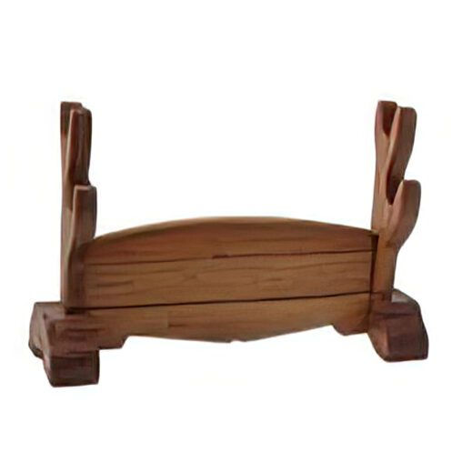 Sword Stand Double Japanese Natural Wood