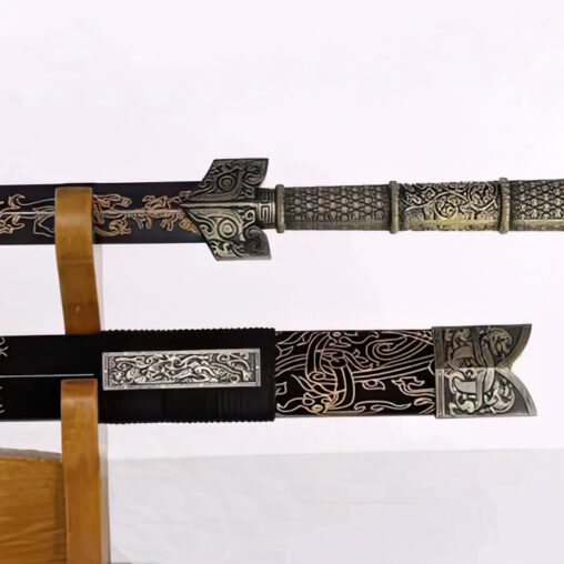 Dragon Jian Folded Steel Black Blade