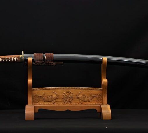 Samurai Damascus Steel Sword Oil Quenched Flower Koshirae