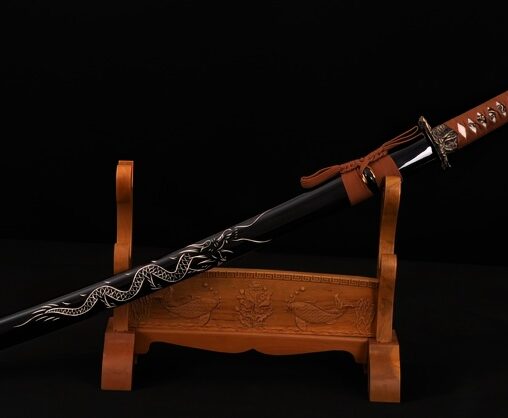 Katana T10 Steel Sword with Dragon Scabbard