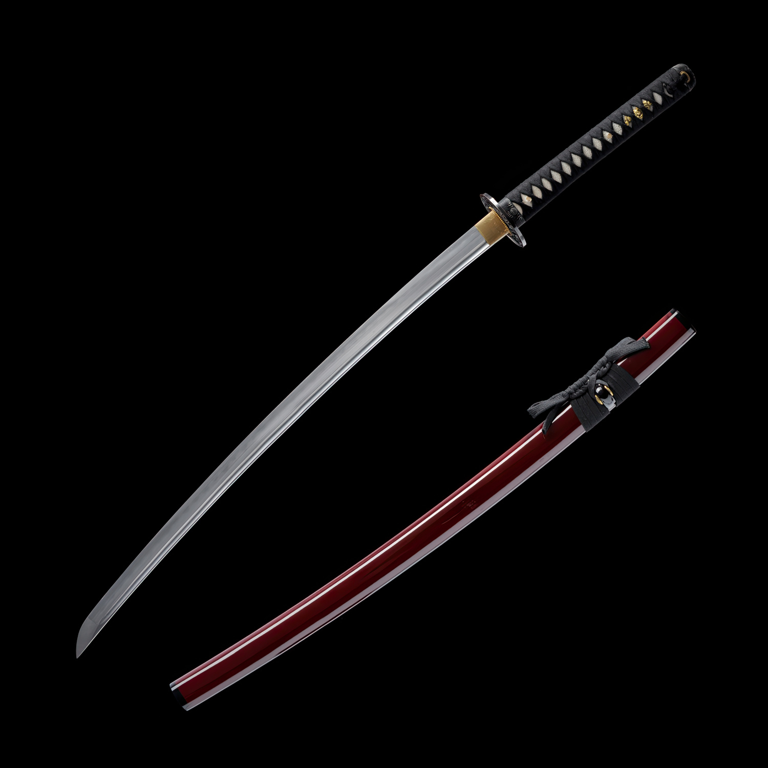 1 Samurai Sword Clay Tempered Katana Model 12 Sword with scabbard