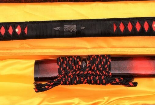 Nagamaki/Katana 1095 Steel Black/Red (Naginata Blade)
