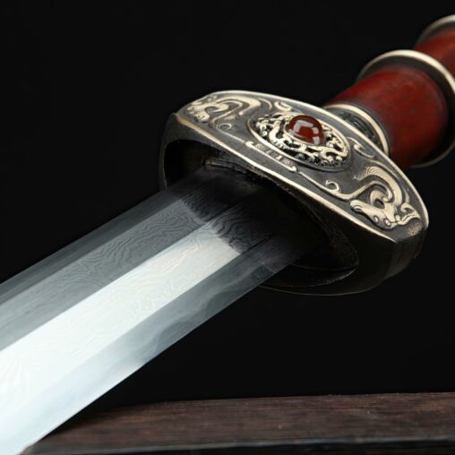Bawang Jian Pattern Steel Clay Tempered Rosewood Sword