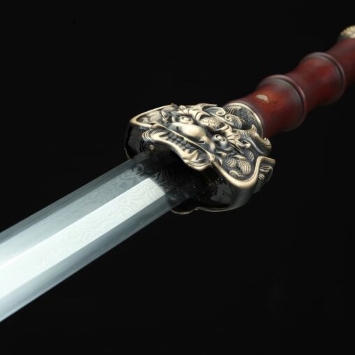 Chinese Dragon Jian Sword Folded Pattern Steel Blade