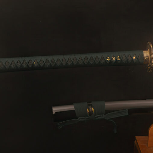 Nodachi Red Blade Samurai Damascus Steel Sword