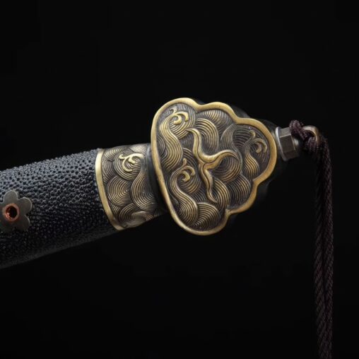 Traditional Chinese Jian Damascus Steel Sword Folded Steel & Rayskin