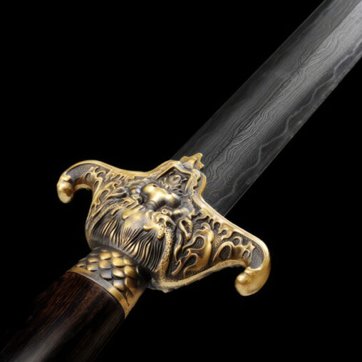 Qing Jian Damascus Steel Sword Folded Pattern