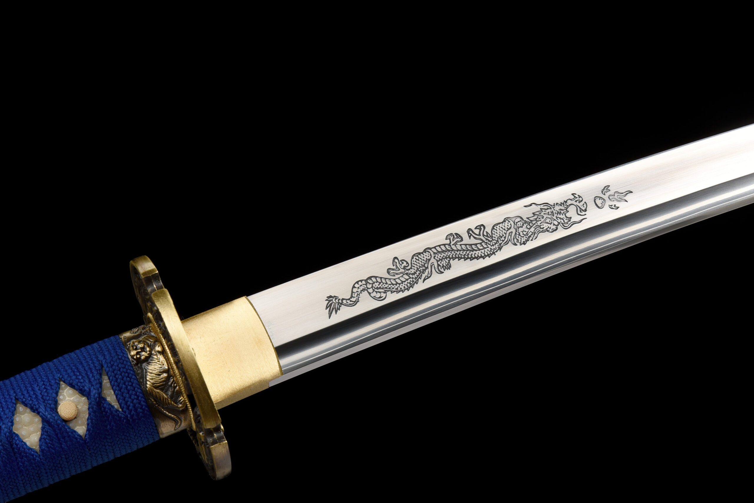 HanBon Forged Japanese Samurai Sword Real Dragon Katana T10 Steel