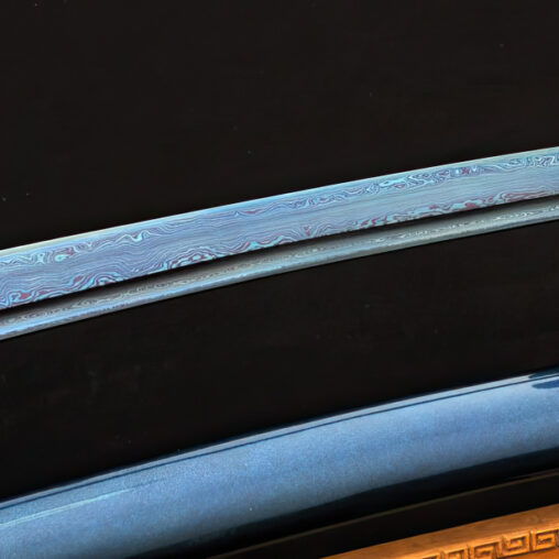 Wakizashi 1095 Carbon Steel Sword Clay Tempered Kobuse