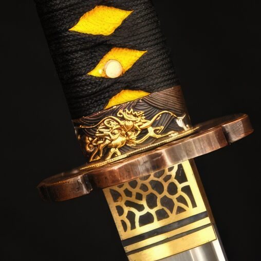 Katana Damascus Steel Sword Clay Tempered Scorpion