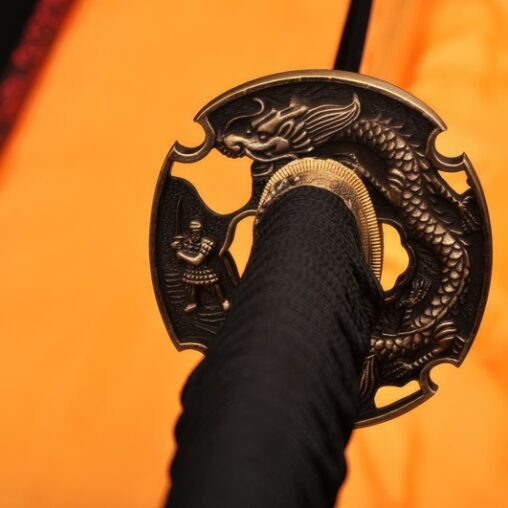 Katana Damascus Steel Sword Dragon Koshirae Clay Tempered Samurai