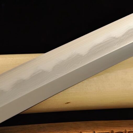 Shirasaya Katana Damascus Steel Sword Folded Clay Tempered Wood
