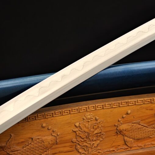 Katana Damascus Steel Sword Folded Clay Tempered Blade