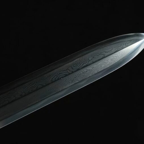 Jian Dragon Damascus Steel Sword Hazuya Polish