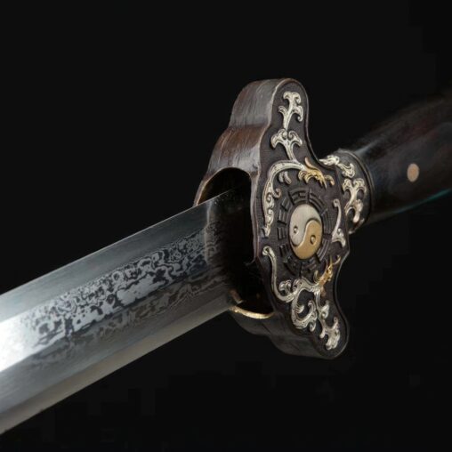 Tianhong Jian Damascus Steel Sword Eight Sides Blade Tri Color